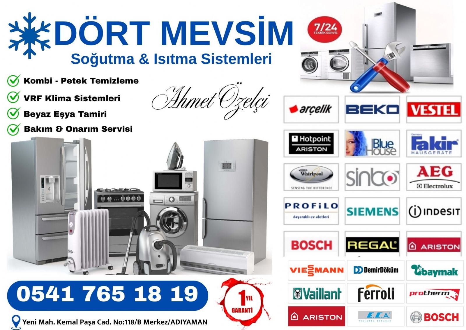 Adıyaman Beyaz Eşya Tamircisi